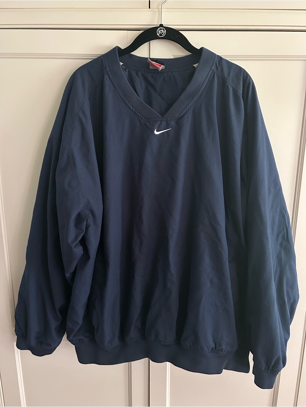 Nike Men's Navy V-Neck Pullover with Swoosh,XL